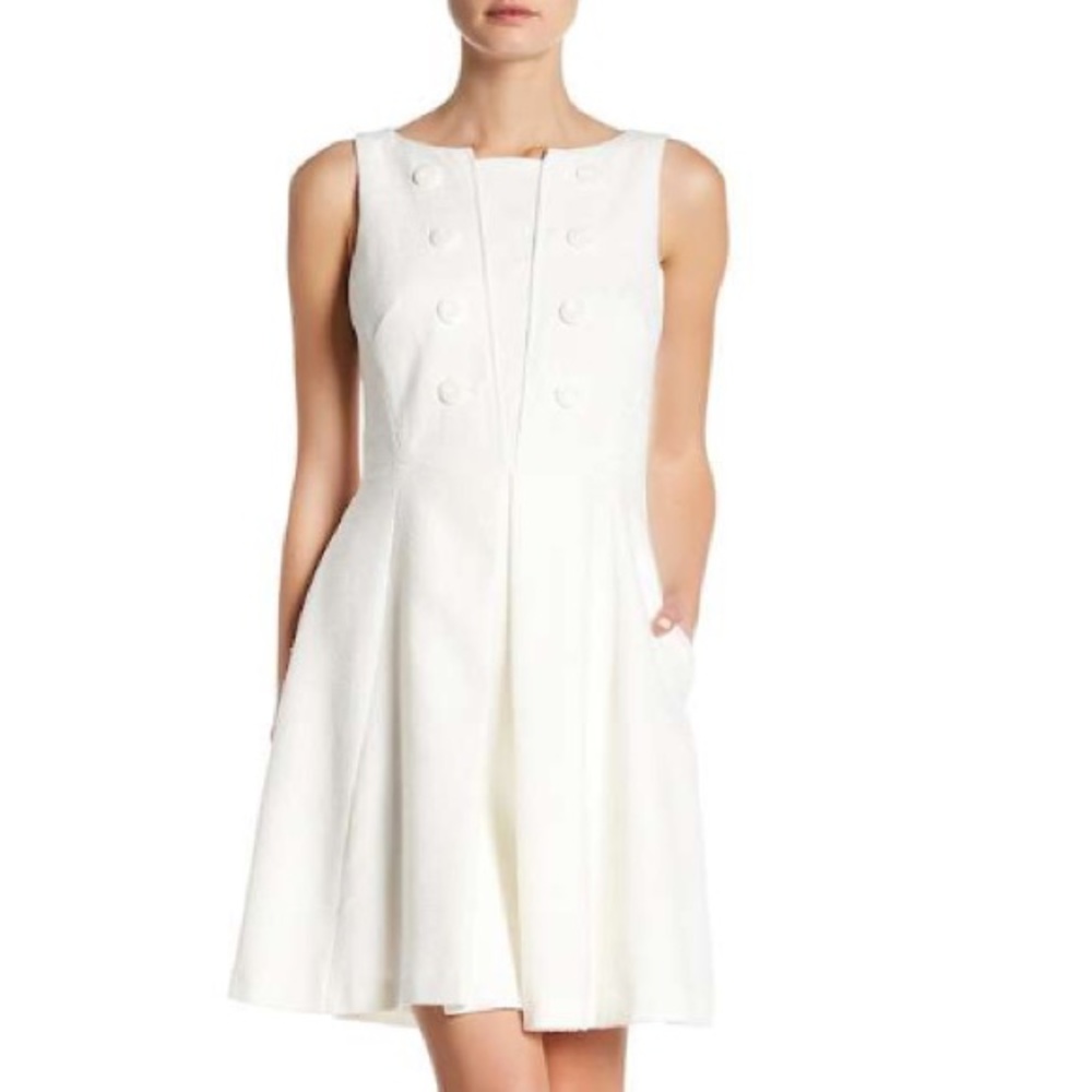 Nanette Lepore Sleeveless Button Woven Dress Sz 10 - Picture 2 of 8